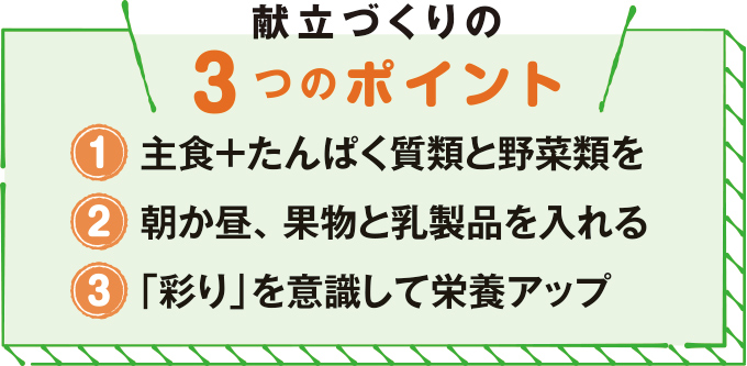 献立づくりの3つのポイント