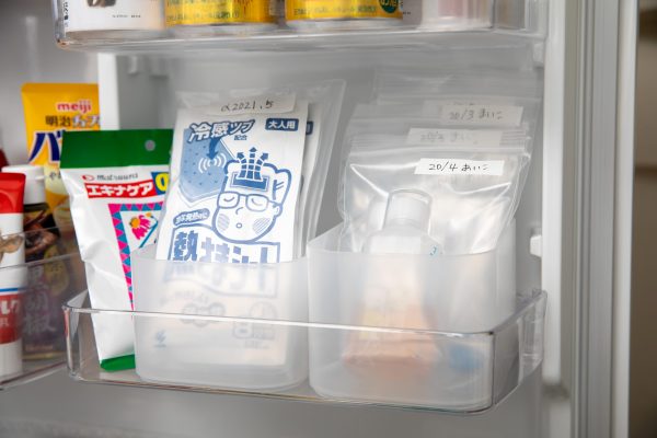 子どもの薬類もジッパーバッグで冷蔵庫のポケットに！