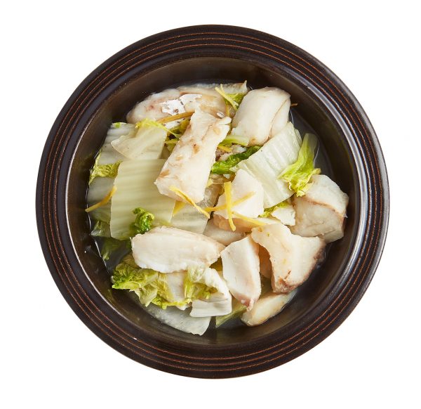 下味冷凍食材で作ったタラと白菜を蒸した料理