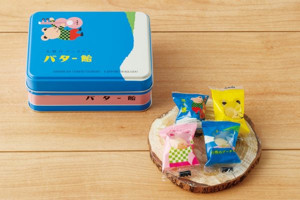 札幌千秋庵の小熊のプーチャン バター飴 缶入