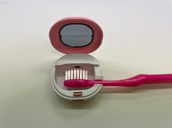 歯ブラシ除菌キャップコンパクト　ピンク　MDK-TS00　D5×W5×H2㎝　￥2,970