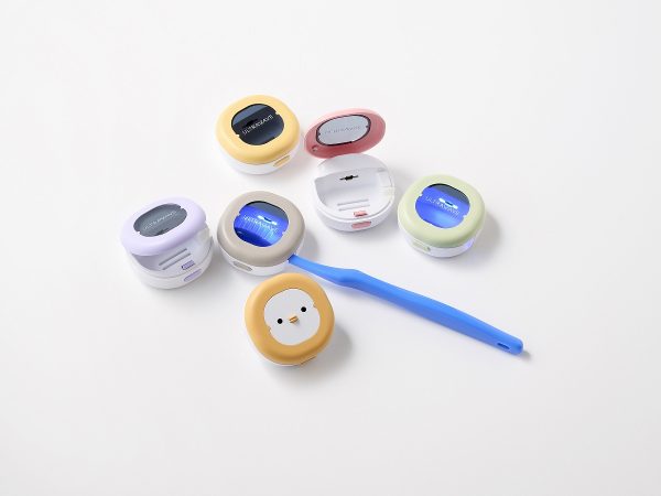 歯ブラシ除菌キャップコンパクト　MDK-TS00　D5×W5×H2㎝　グリーン、パープル、ピンク、イエロー、グレー　￥2,970
