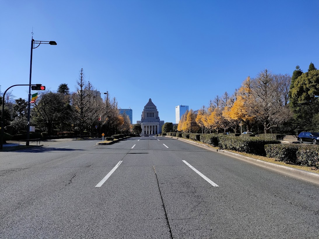 国会議事堂の前の道路