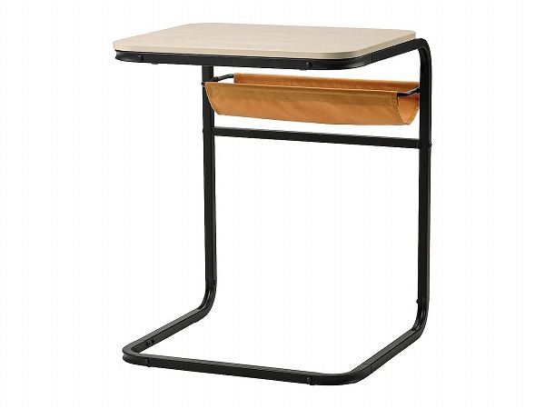 イケア　オルセロード サイドテーブル、 チャコール／バーチ調 ダークイエロー 、53×50cm