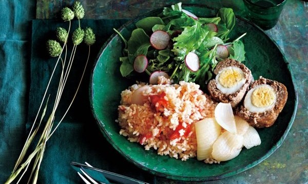 玉ねぎトマトご飯＋ミートローフプレート