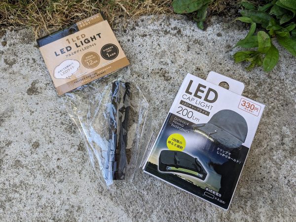 キャンドゥ　キャップ用LEDライトとキャンドゥ　1LEDライト アルミボディ