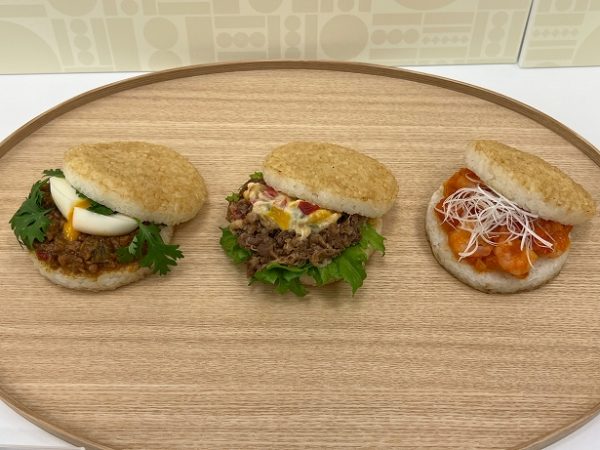 アレンジした3種のモスライスバーガー