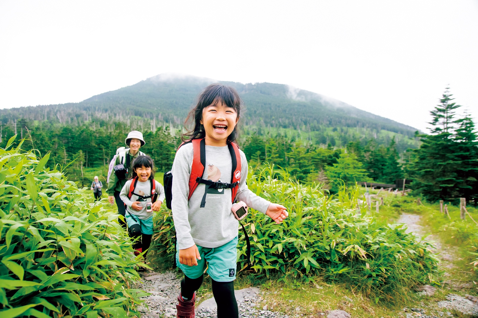 山育　親子登山の様子